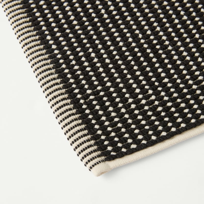 European Collection Black & Natural Bath Mat