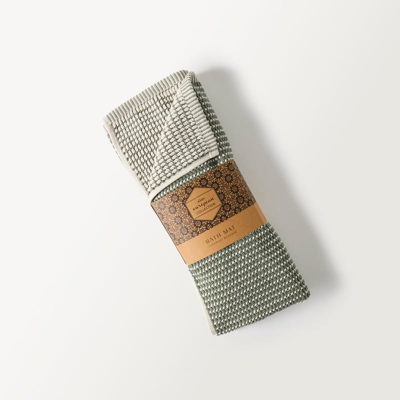 European Collection Moss & Natural Bath Mat