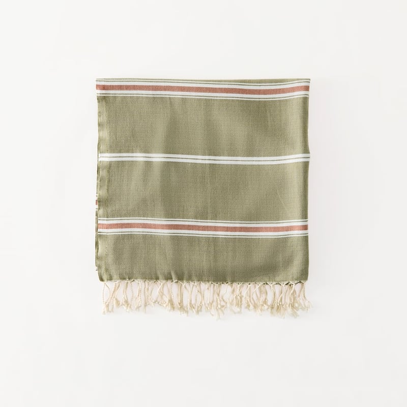 European Kale Stripe Turkish Peshtemal Beach Towel