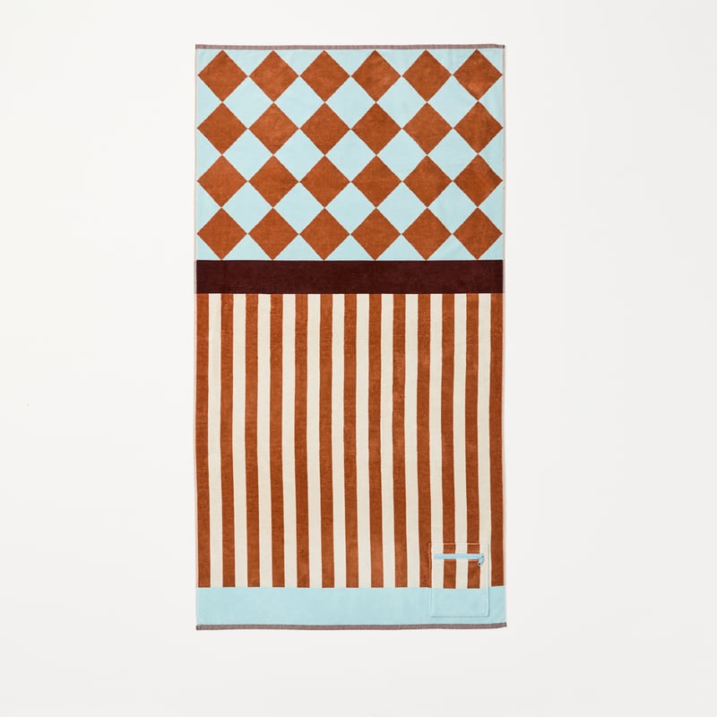 Apollo Blue Luxe Velour Pocket Beach Towel
