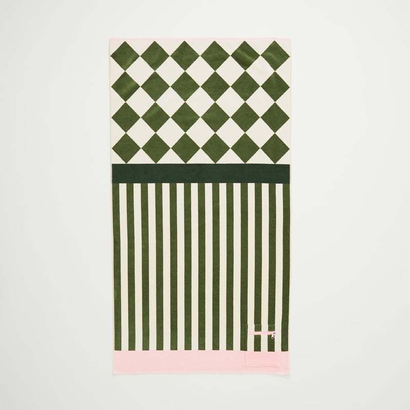 Apollo Pink Luxe Velour Pocket Beach Towel