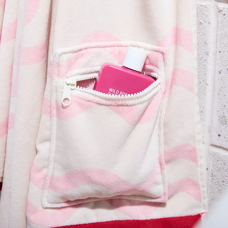 Swell Pink Luxe Velour Pocket Beach Towel