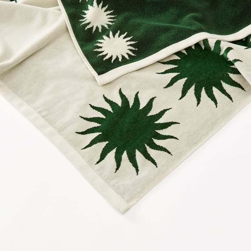 Broome Green Luxe Velour Beach Towel