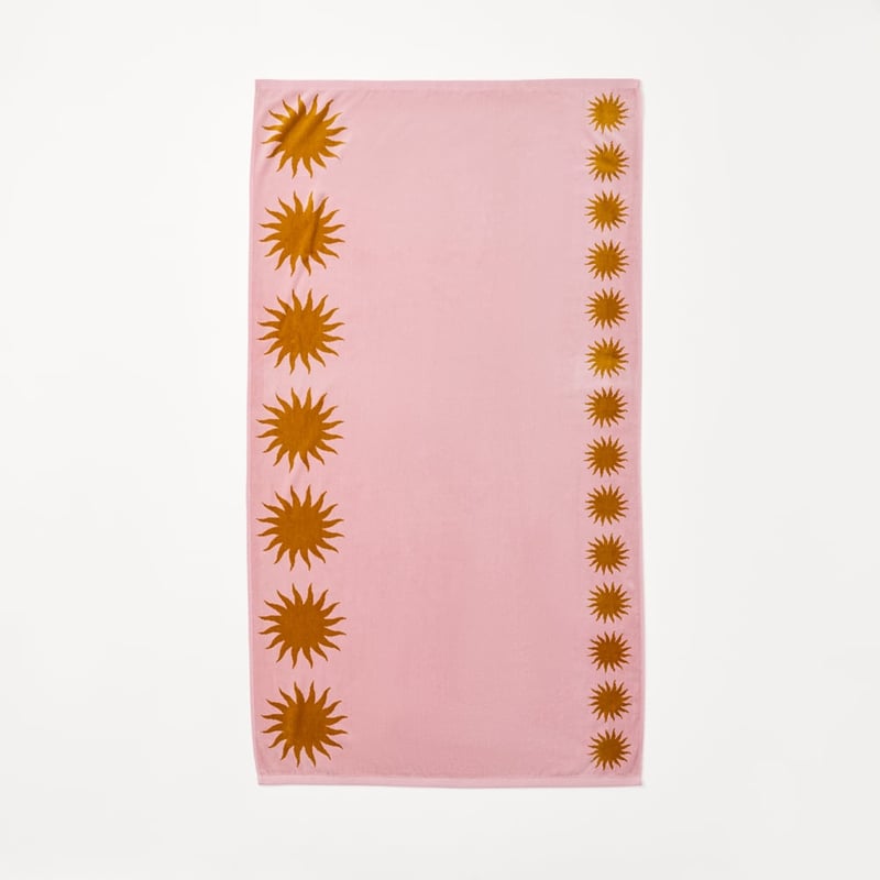 Broome Pink Luxe Velour Beach Towel