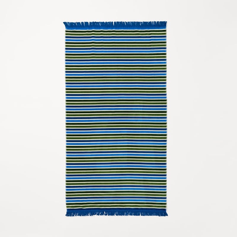 Coogee Blue & Green Luxe Velour Beach Towel