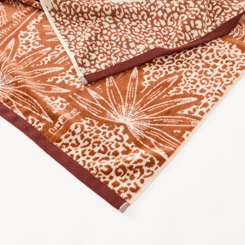 Leopard Palm Luxe Velour Beach Towel