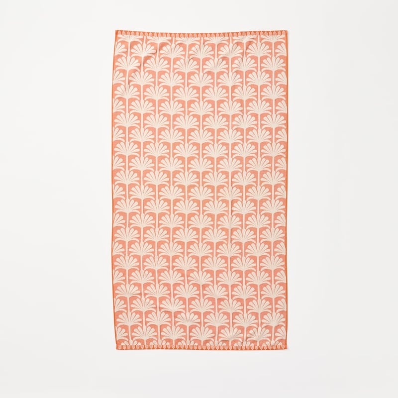 Apricot Orange Palm Terry Textured Beach Towel