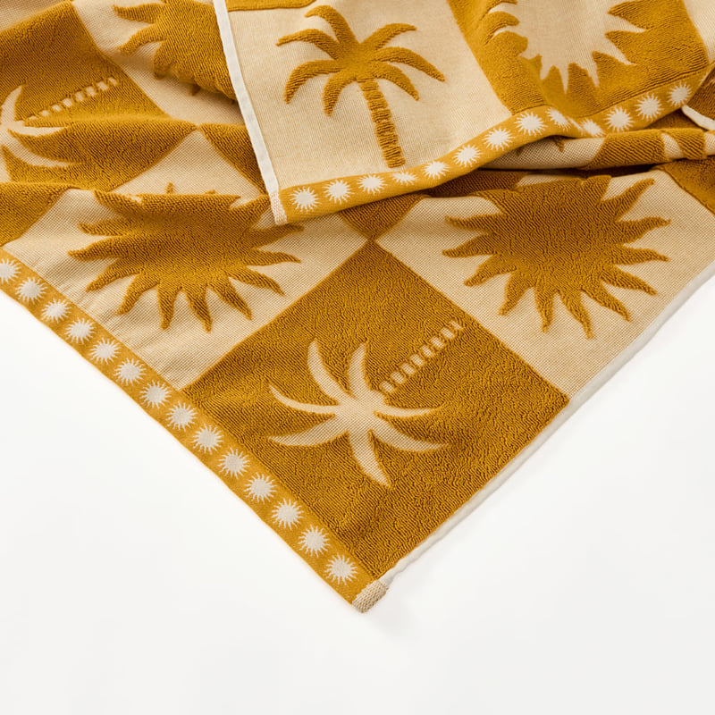 Sun Golden Spice Terry Textured Beach Towel