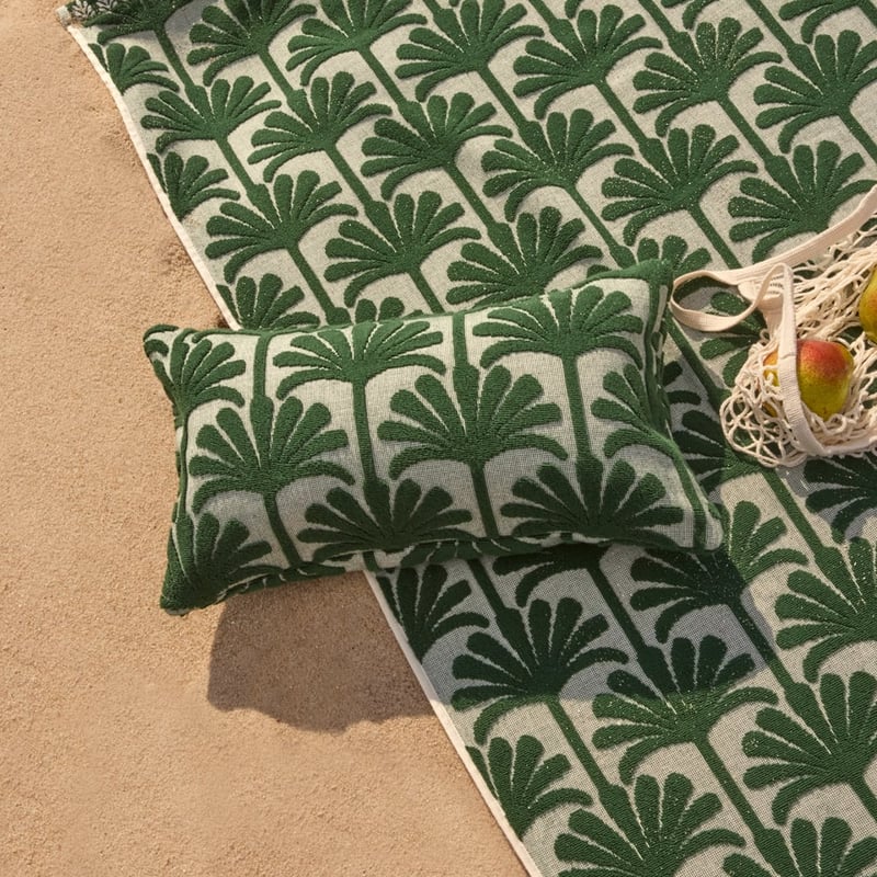 Green Palm Inflatable Beach Pillow