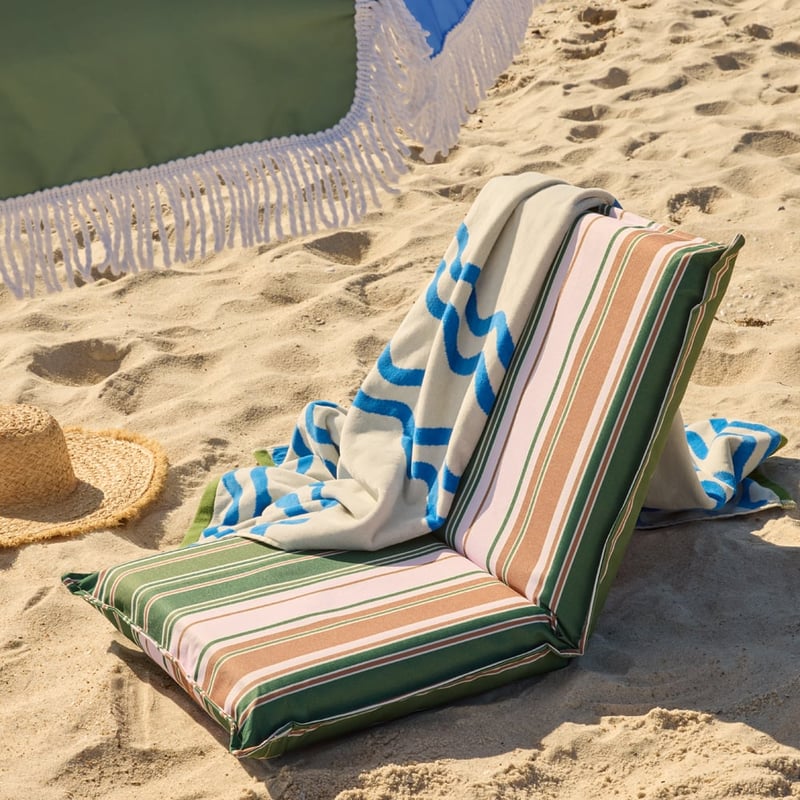 Hastings Stripe Padded Canvas Beach Chair