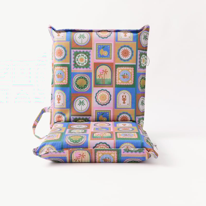 Byron Blue Padded Canvas Beach Chair