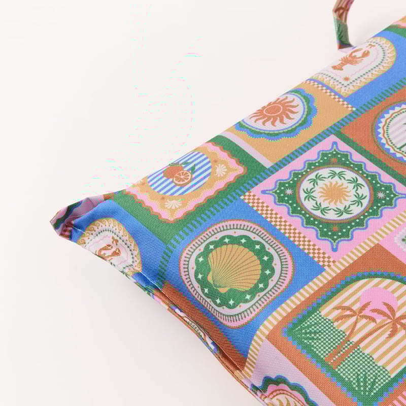 Byron Blue Padded Canvas Beach Chair