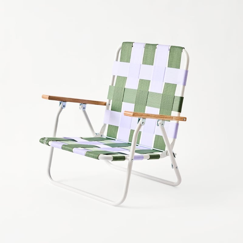 Lilac & Green Woven Strap Beach Chair