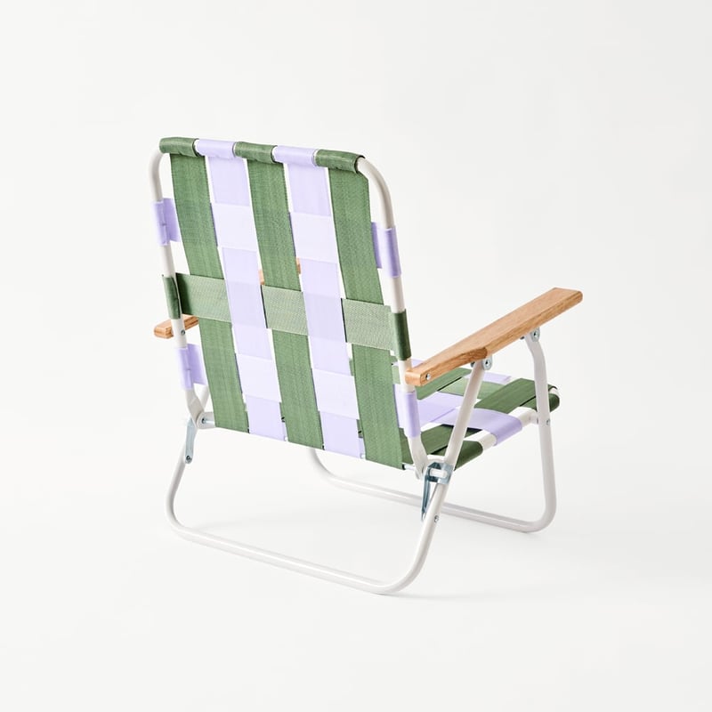 Lilac & Green Woven Strap Beach Chair