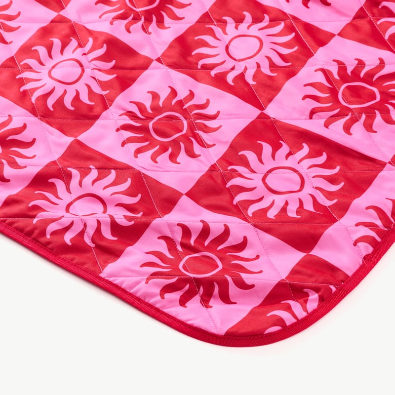 Sundown Pink Cabana & Umbrella Picnic Rug