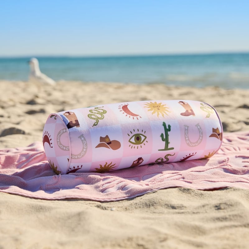 Coastal Cowgirl Cylinder Beach Pillow