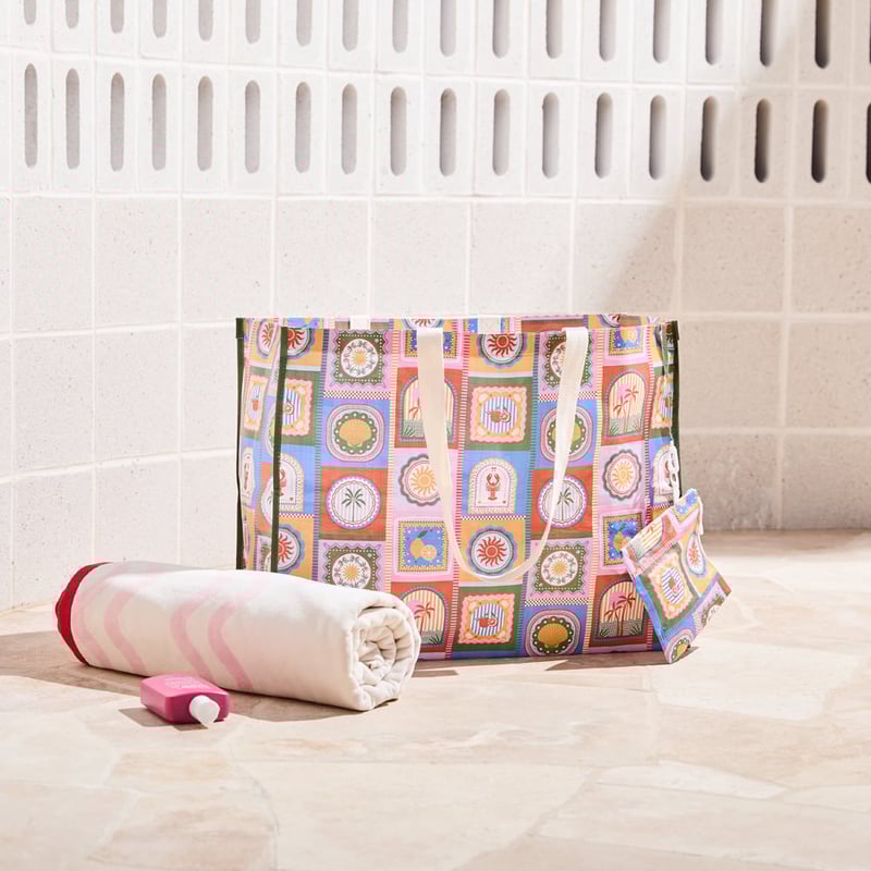 Byron Blue Oversized Beach Tote