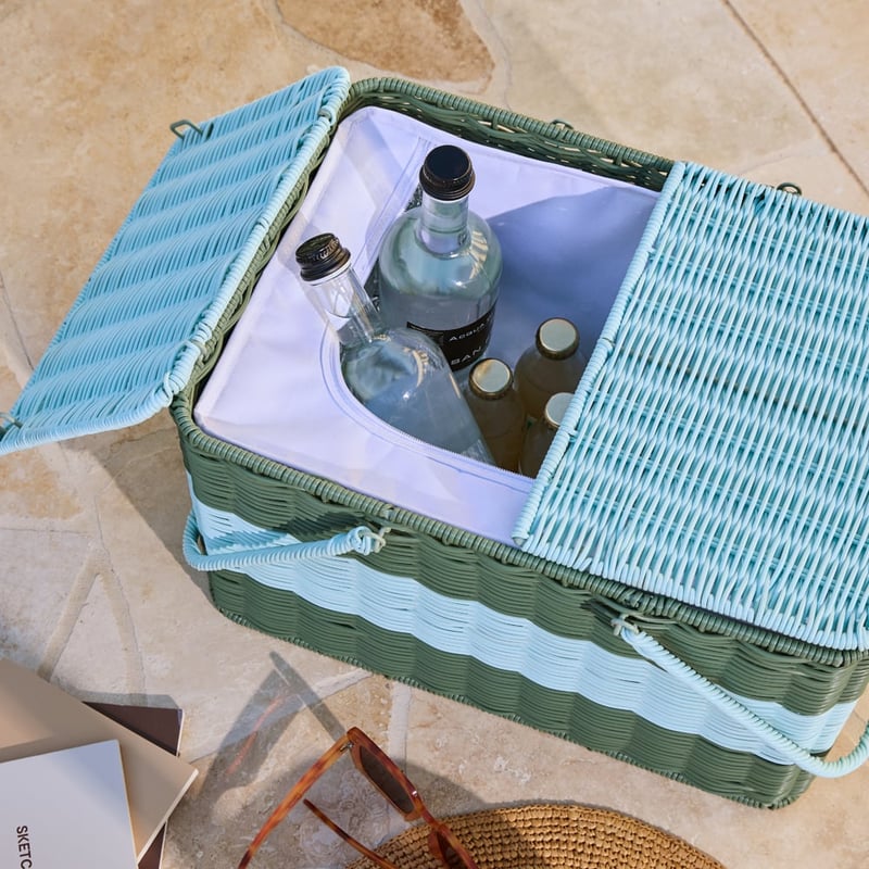 Eden Blue & Green Picnic Basket