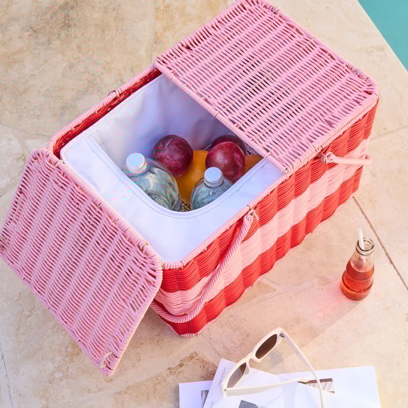 Eden Pink & Red Picnic Basket