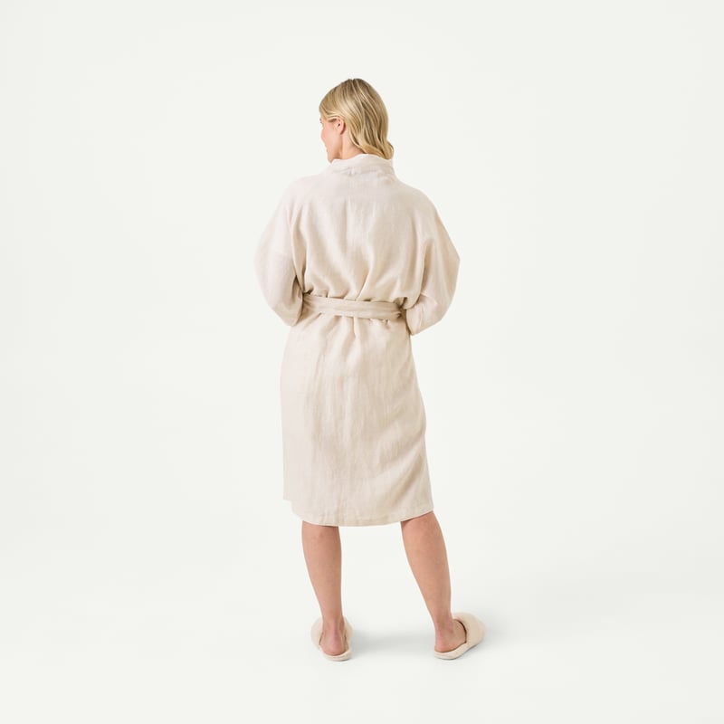 Vintage Washed Natural Linen Robe