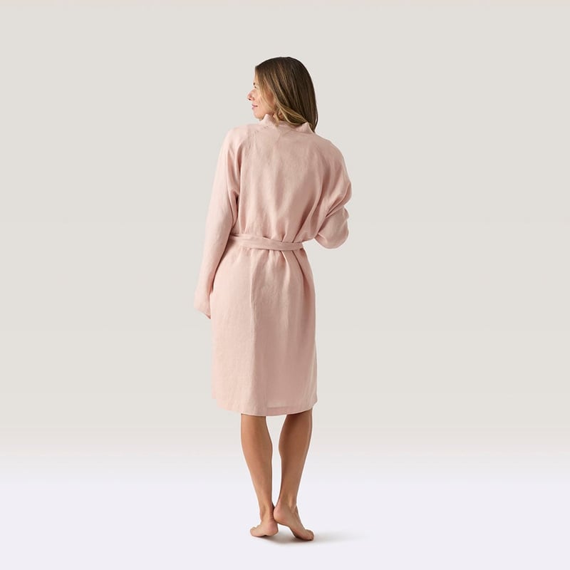 Vintage Washed Nude Pink Linen Robe