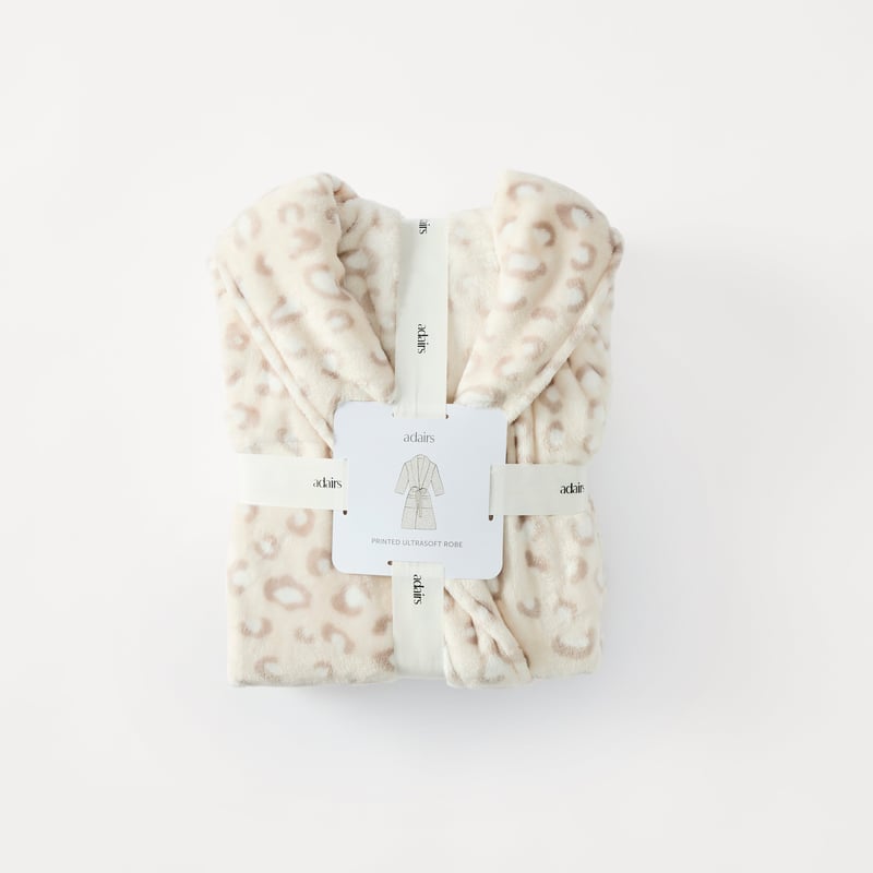 Printed Natural Leopard Ultra Soft Robe