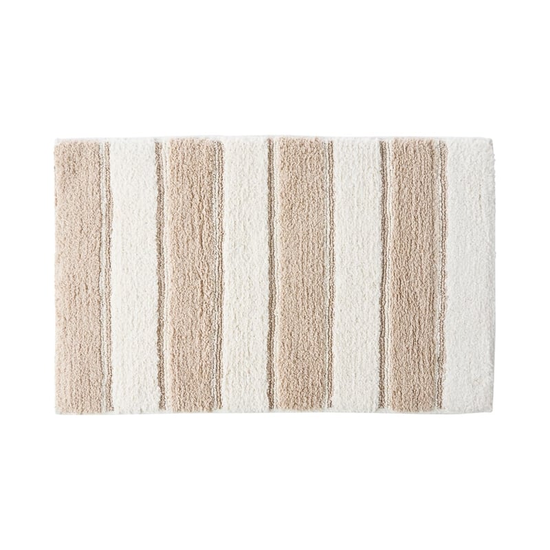 Bethany Stripe Taupe Bath Mat