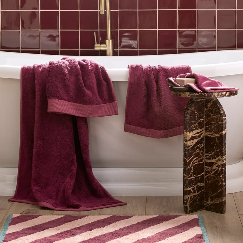 Navara Wine Cotton Bamboo Towel Range