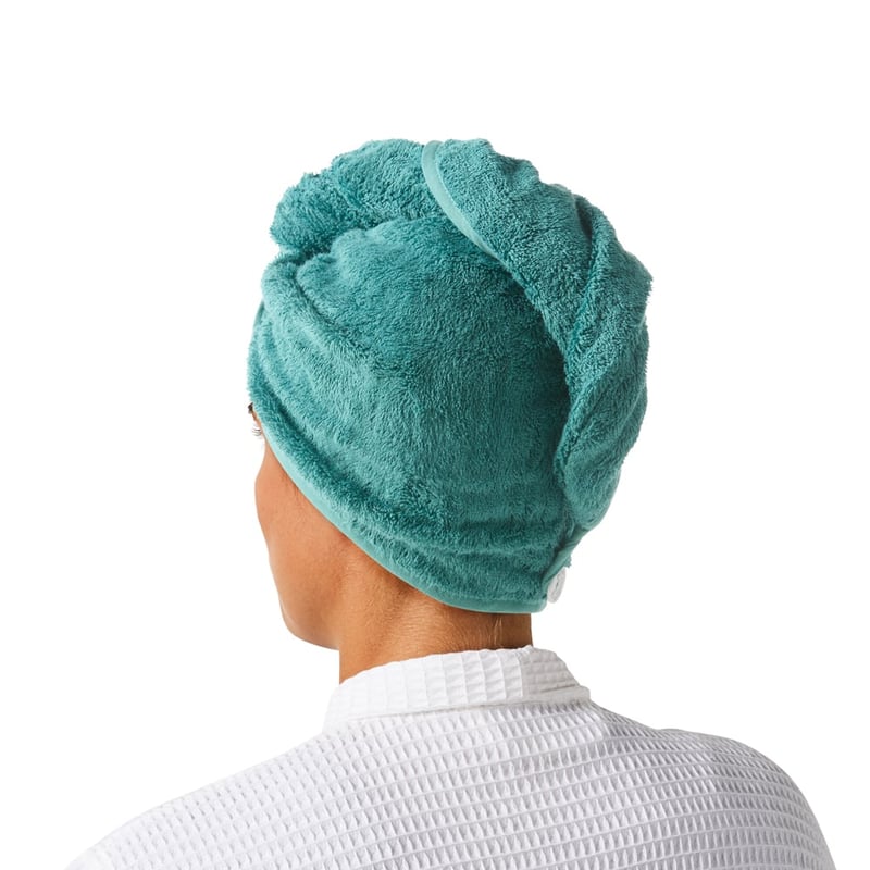 Navara Teal Cotton Bamboo Hair Towel Wrap