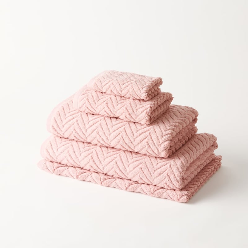 Mimosa Pearl Pink Textured Towel Range