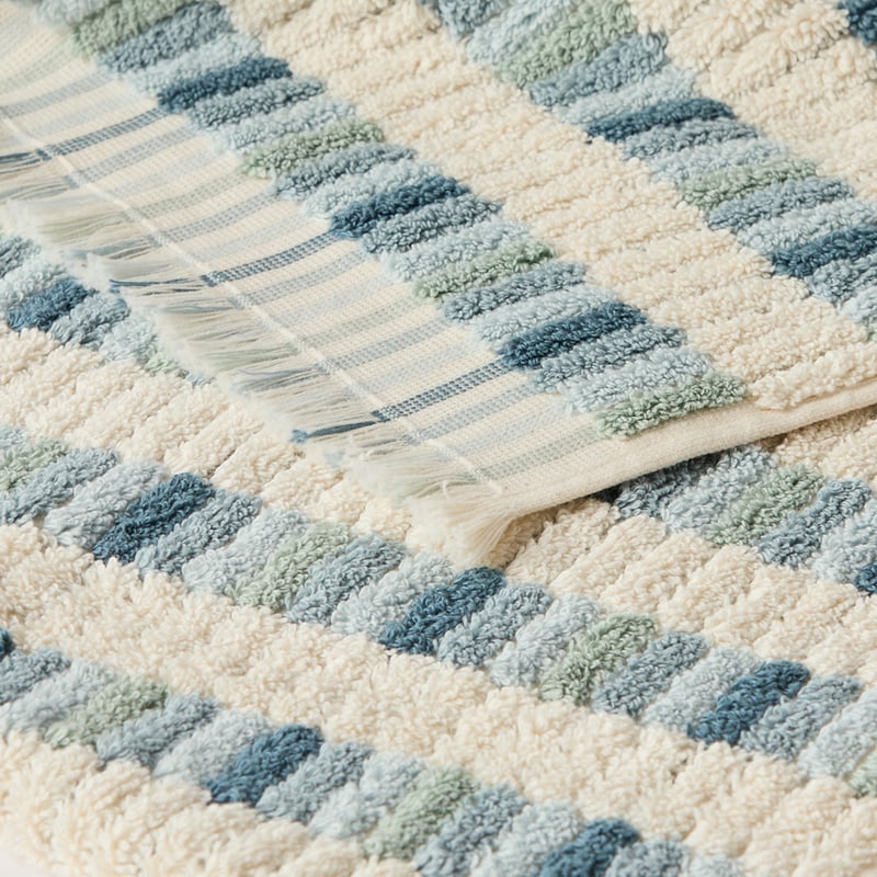 European Willow Sea Blue Multi Turkish Cotton Towel Range