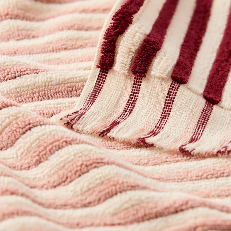 European Sophia Cabernet & Misty Rose Turkish Cotton Towel Range
