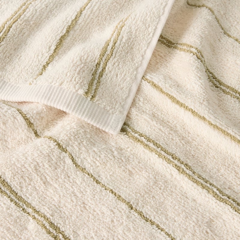 Hudson Stripe Almond & Natural Towel Range