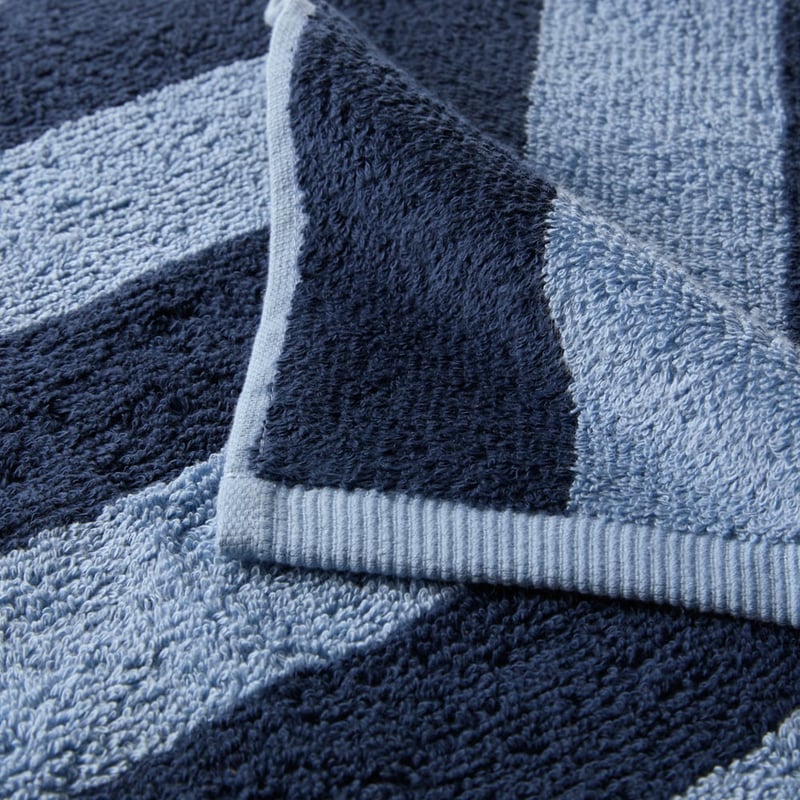 Block Stripe Navy Stripe Towel Range