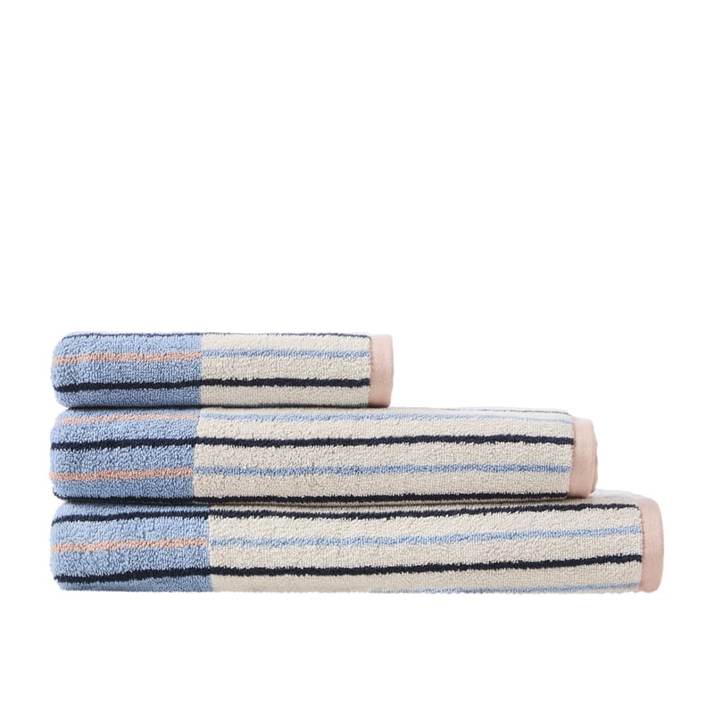Preston Blue Reversible Stripe Towel Range