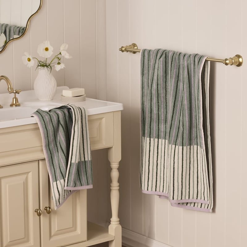 Preston Green Reversible Stripe Towel Range