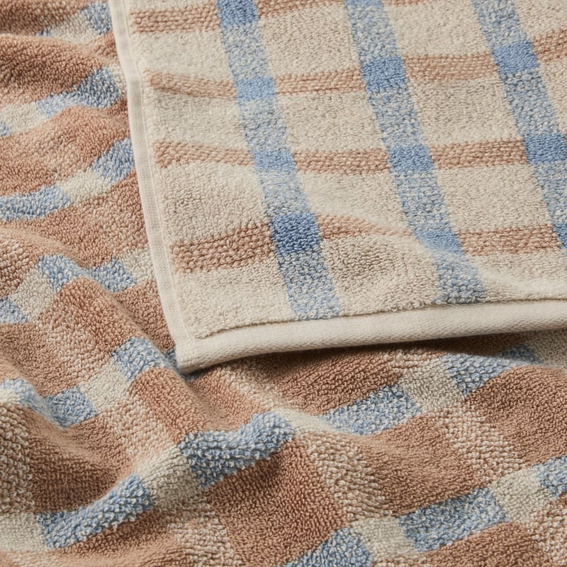 Cottage Check Beach & Bran Towel Range