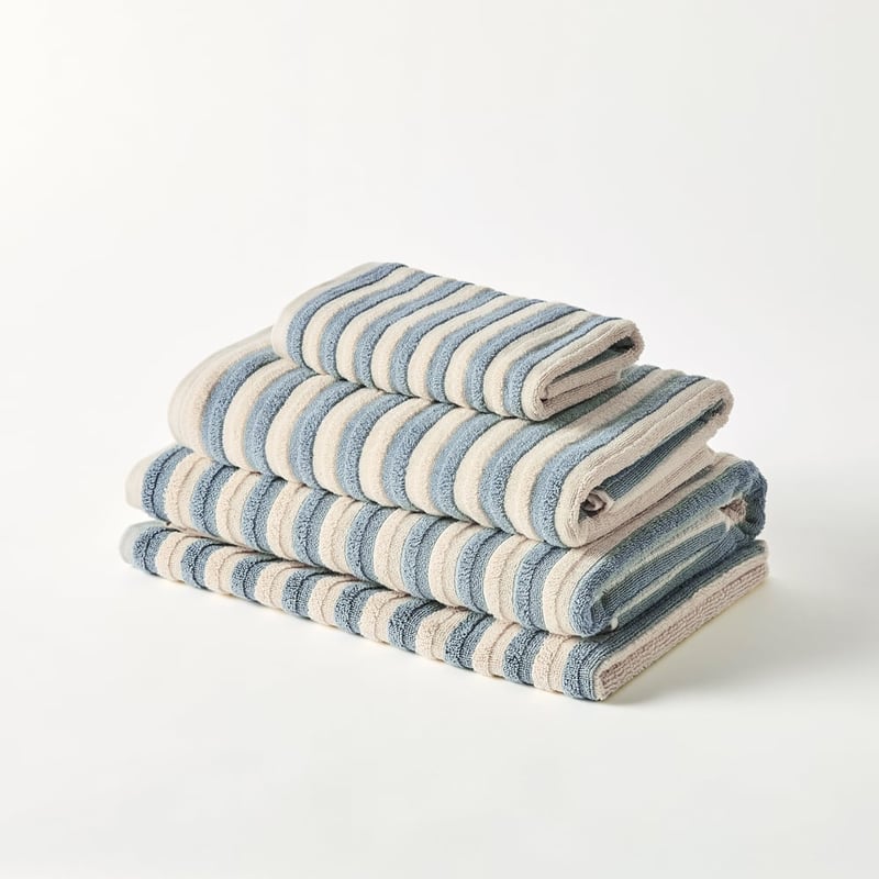 Greenwich Sea Blue Stripe Towel Range