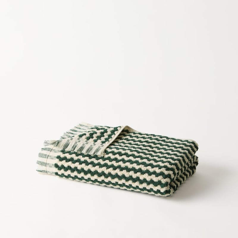 European Lola Forest Green & Natural Turkish Cotton Towel Range
