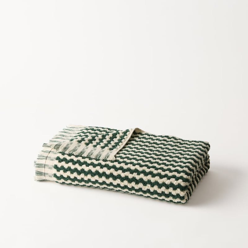 European Lola Forest Green & Natural Turkish Cotton Towel Range