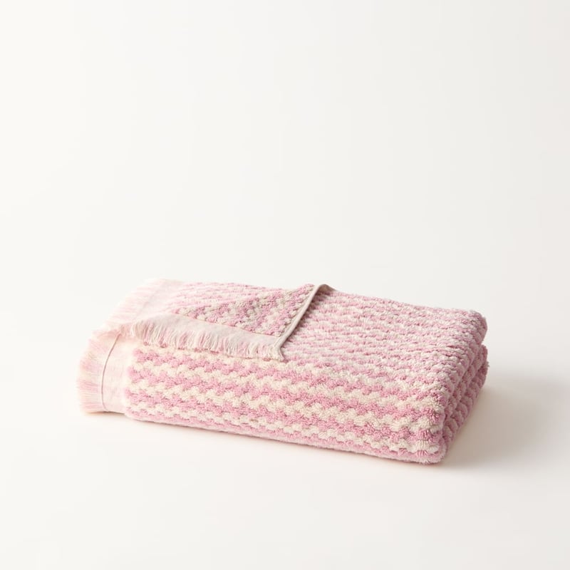 European Lola Pink Blossom & Natural Turkish Cotton Towel Range