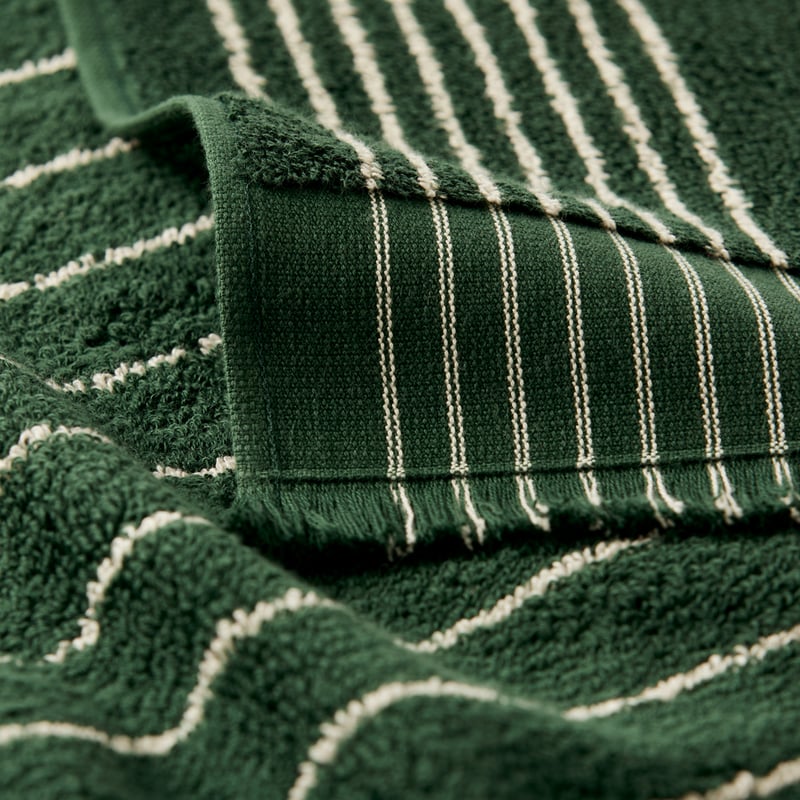European Gabriella Forest Green & Natural Turkish Cotton Towel Range 