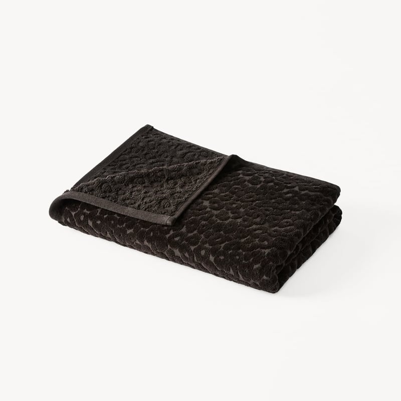 Leopard Black Textured Towel Range
