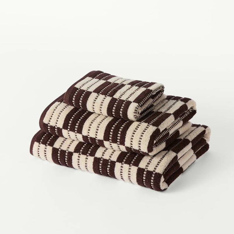 Hamilton Check Chocolate & Natural Towel Range