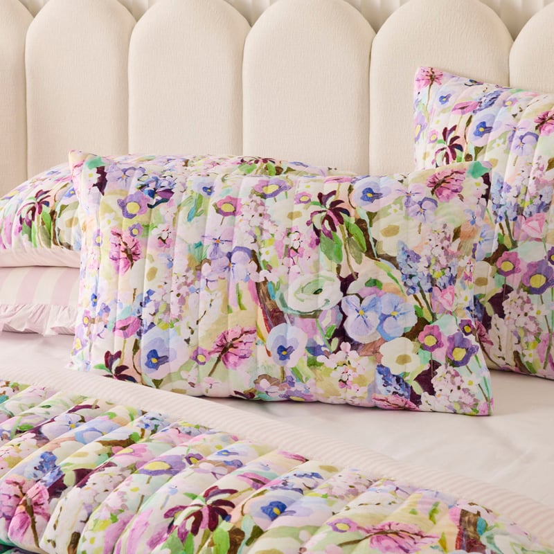 Jade Fisher Garden By The Sea Lilac Quilted Coverlet Separates