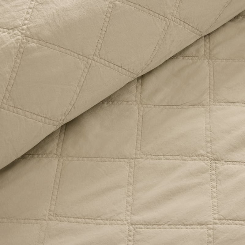 Stonewashed Cotton Pistachio Quilted Coverlet Separates