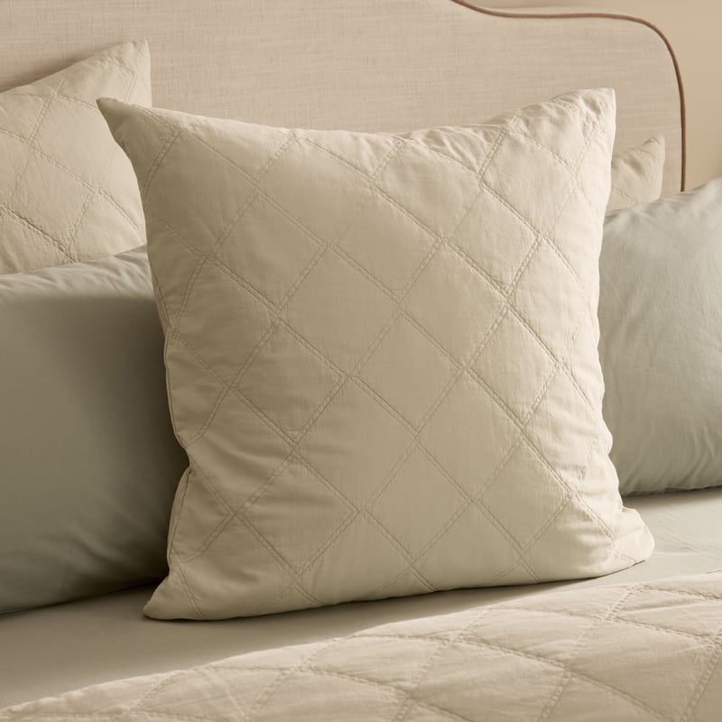 Stonewashed Cotton Pistachio Quilted Coverlet Separates