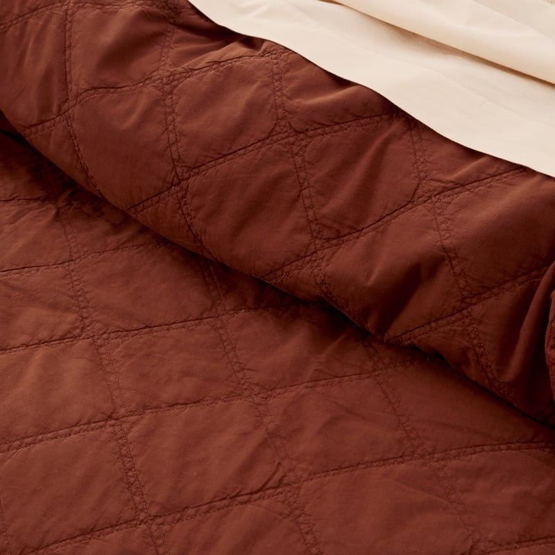 Stonewashed Cotton Auburn Quilted Coverlet Separates