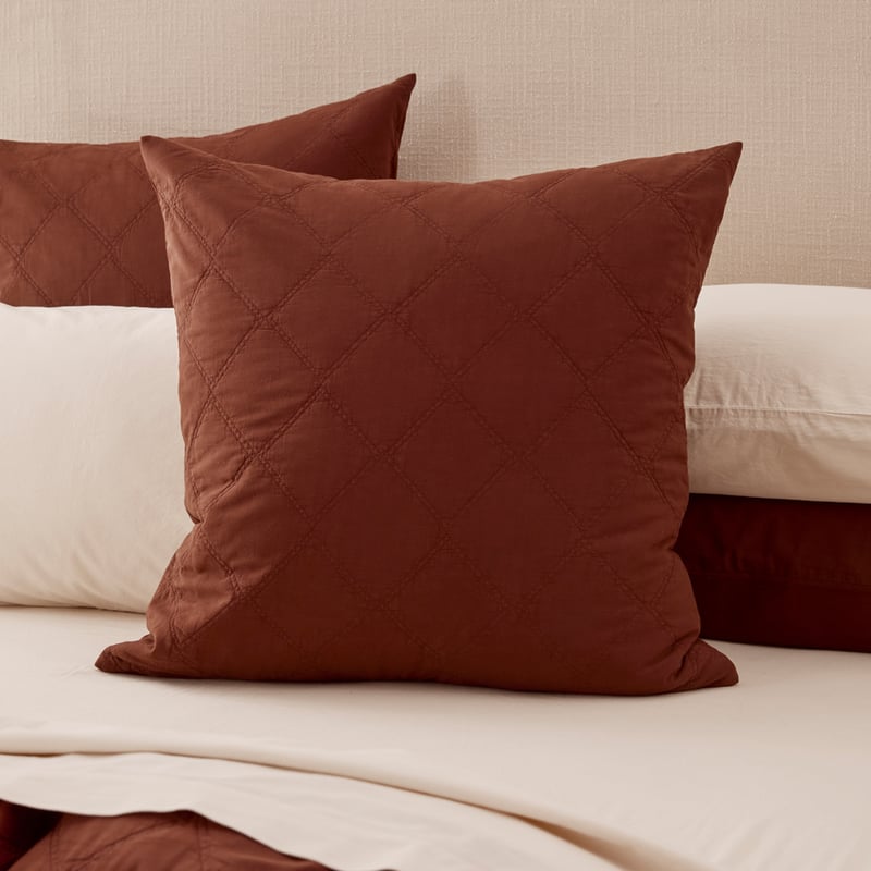 Stonewashed Cotton Auburn Quilted Coverlet Separates