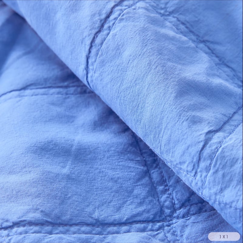 Stonewashed Cotton Cobalt Quilted Coverlet Seperates